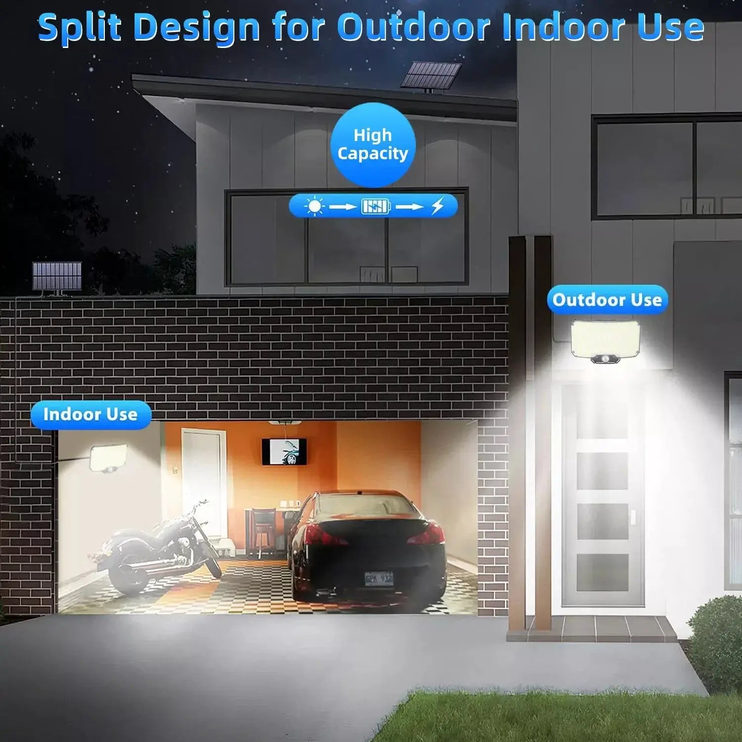 9900000LM LED Solar Street Lights With Motion Sensor Security Flood Lamp Waterproof Split Wall Lamps For Outdoor Garden Yard from PriceLows™