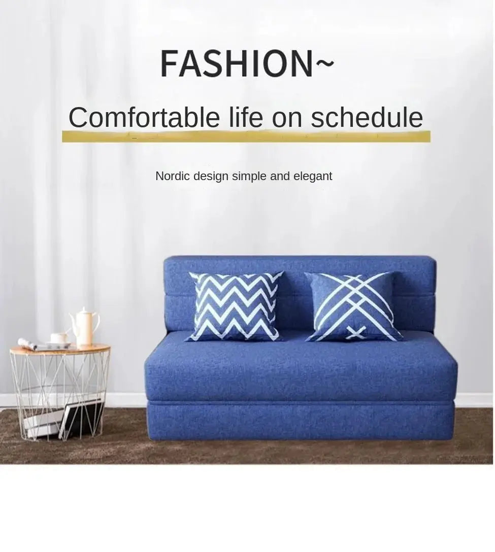 Folding sofa bed dual-purpose small apartment living room bedroom tatami rental house lazy sofa accompanying bed anti-fall pad from PriceLows™