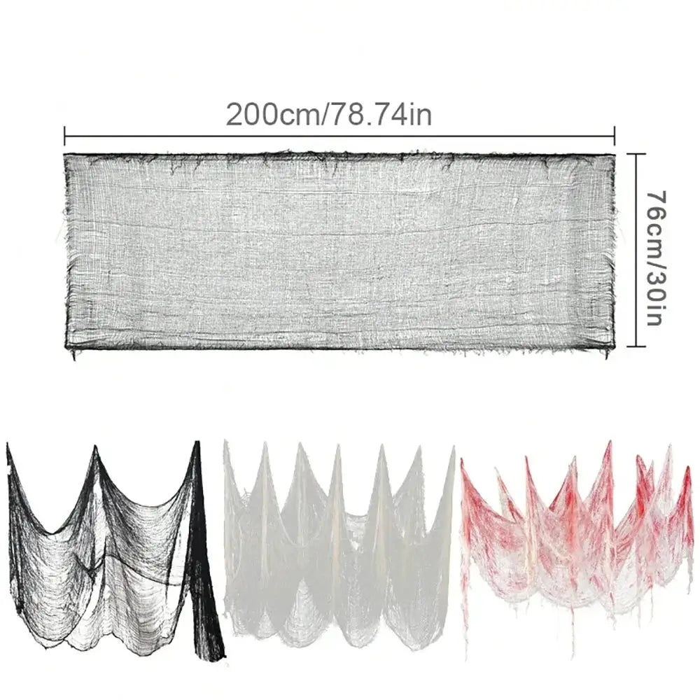 Bloody Gauze Door Curtain | Halloween Cloth Prop | Horror Party Decor