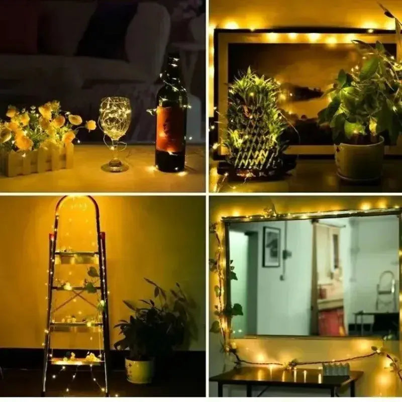 USB LED Fairy Lights Copper/Silver Wire String Lights with Remote Control Wedding Garland for Christmas Tree Bedroom Decoration from PriceLows™