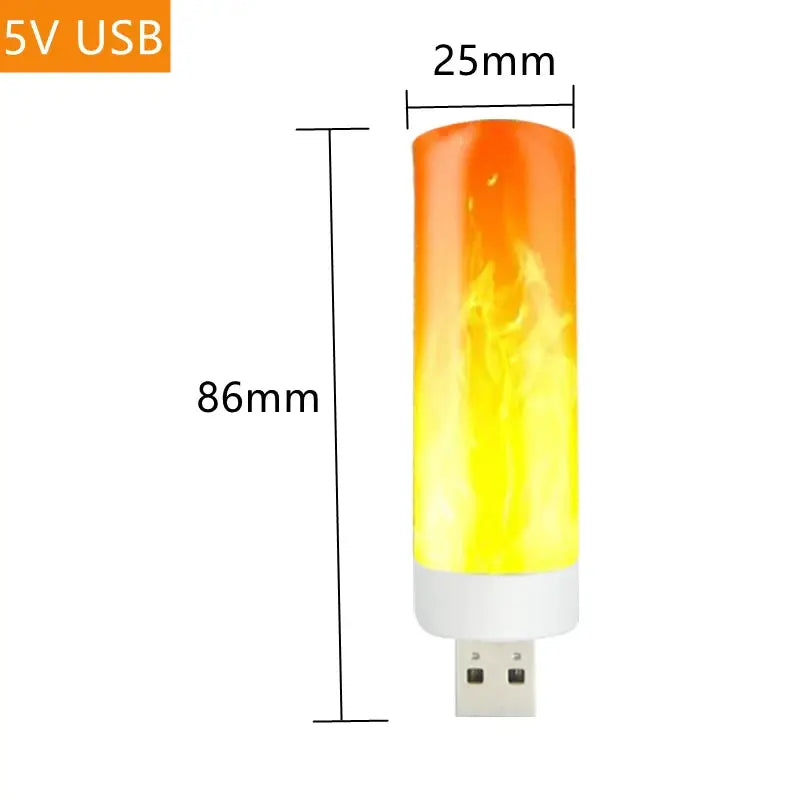 Dynamic Flame USB LED Flame Flame Candle Lights Flash Atmosphere Light Portable Book Lamp Camping Lighting Bedroom Decoration from PriceLows™