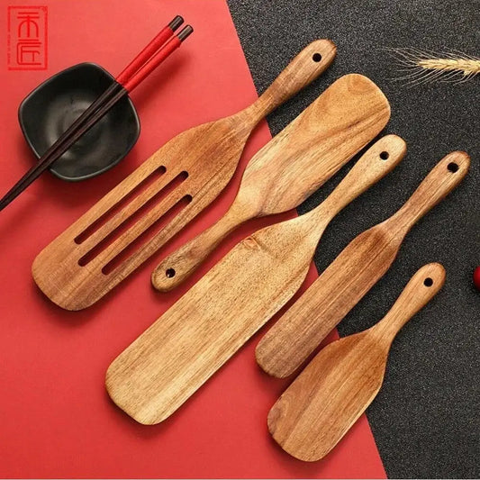 Cooking Shovel 5-piece Pizza Dim Sum Salad Mixing Shovel Wooden Shovel Spoon Set Wooden Utensils Kitchen Tableware Tools from PriceLows™