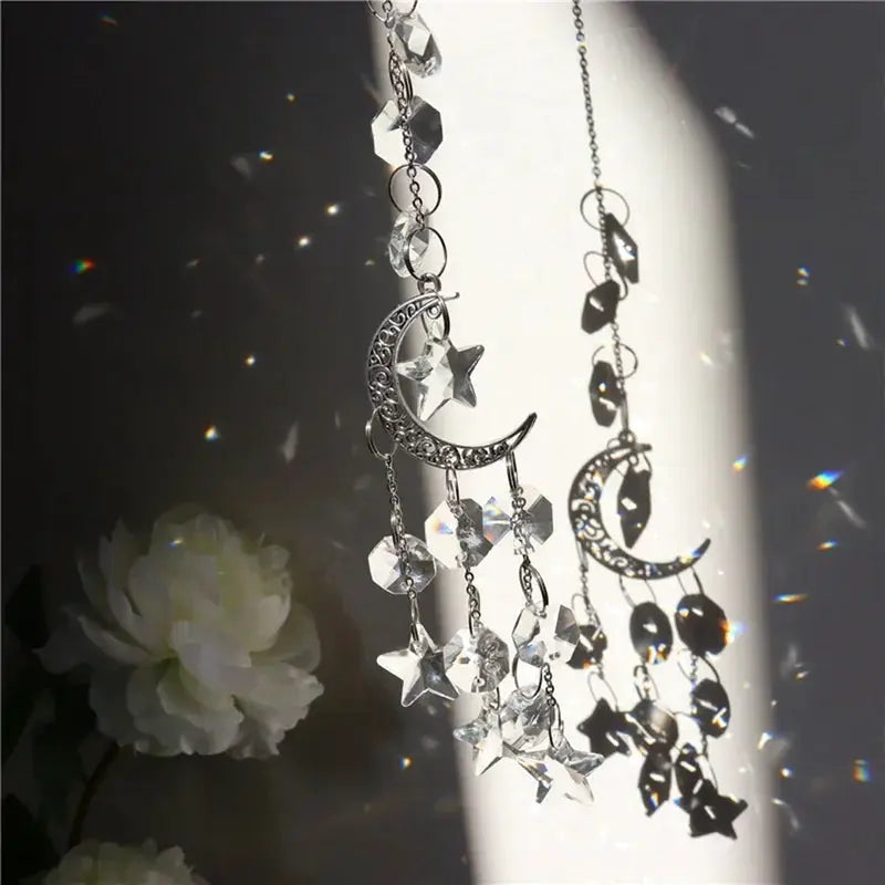 Crystal Rainbow Catcher Glass Light Wind Chimes Outdoor Art Hanging Pendant Home Decor Garden Prism Window Decoration Crafts from PriceLows™