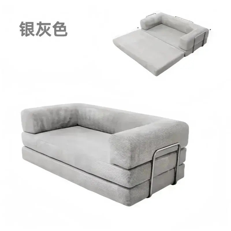 Sofa Bed | Corduroy Fabric | Foldable | L Shaped, Customizable from PriceLows™