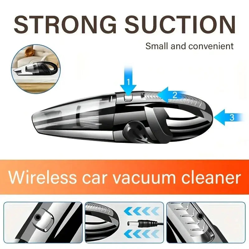 Portable wireless vacuum cleaner, multi-function car and home dual-use, USB charging, long battery life from PriceLows™