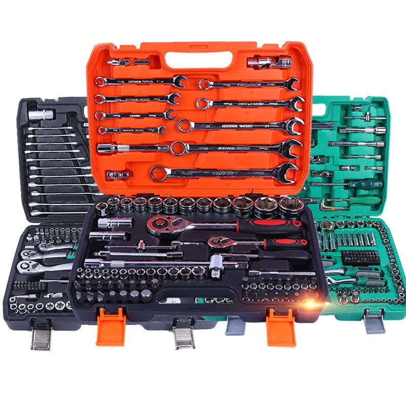151/46-Piece Automotive Repair Tool Set — Ratchet Torque Wrench & Vehicle Emergency Tool Kit for motorcycle repair tools from PriceLows™