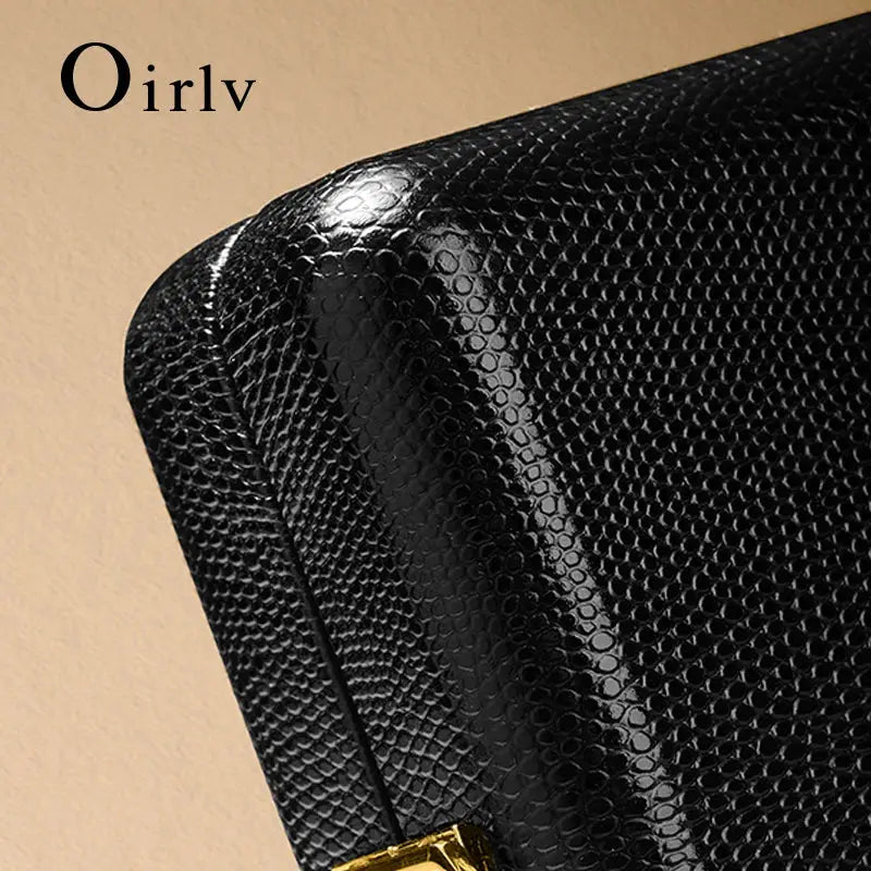 Oirlv Black Jewelry Organiser Boxes PU Leather Ring Earring Jewelry Set Box Jewel cases of precious metal Storage Box Gifts Box from PriceLows™