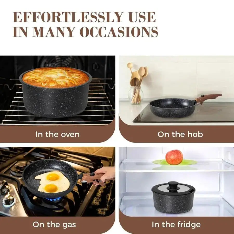 Pcs Pots and Pans Set Non Stick, Nonstick Kitchen Cookware Sets Detachable Handle, Induction Pots and Pans Set with Removable Ha from PriceLows™