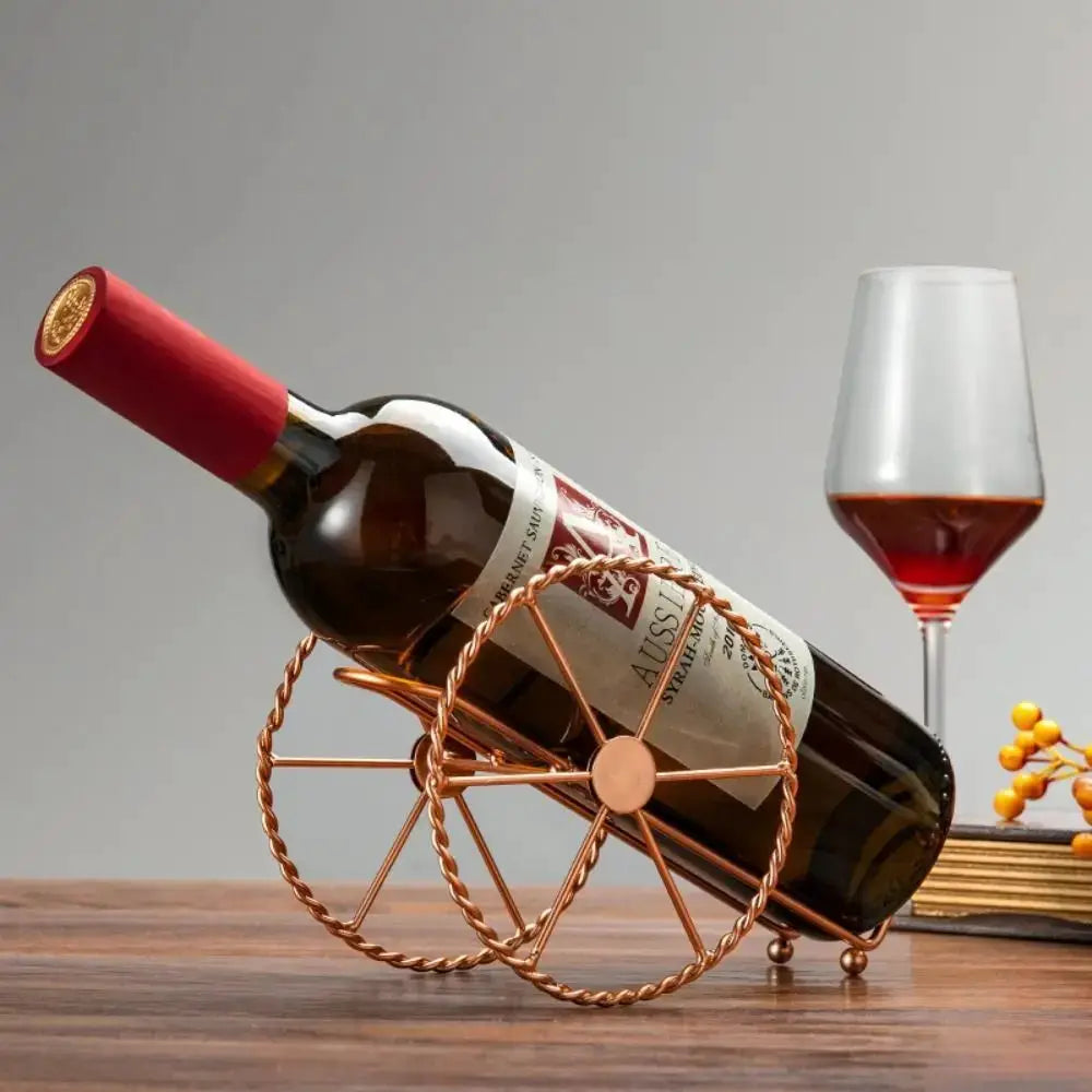 Retro Metal Red Wine Rack Bronze Iron Wheels Design Wine Holder Wine Display Rack Beer Whisky Wine Bottles Stand Home Bar Decor from PriceLows™