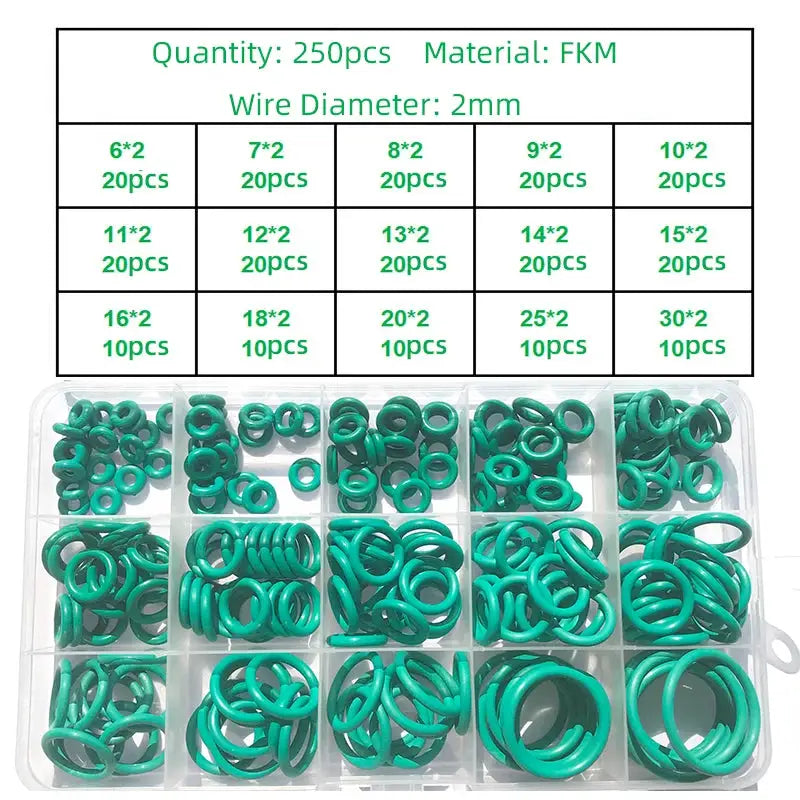 250-100Pcs FKM O Ring CS 1~3.1mm OD 4 ~ 32mm Sealing Gasket Insulation Oil High Temperature Resistance Fluorine Rubber O Ring from PriceLows™