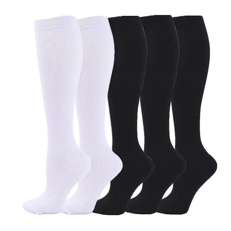 Compression Socks | 20-30 MmHg | Crew Length | 5 Pairs Nylon
