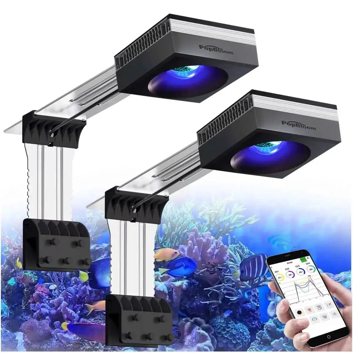 LED Reef Aquarium Light | 100W Full Spectrum | Clip On Mount