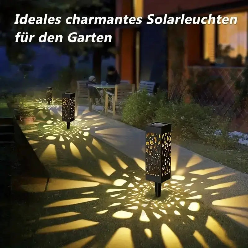 6PCS Solar Powered LED Garden Stake Lights Decorative Hollow-Out Lawn Lamps, Waterproof Outdoor Landscape Lighting 400mah from PriceLows™
