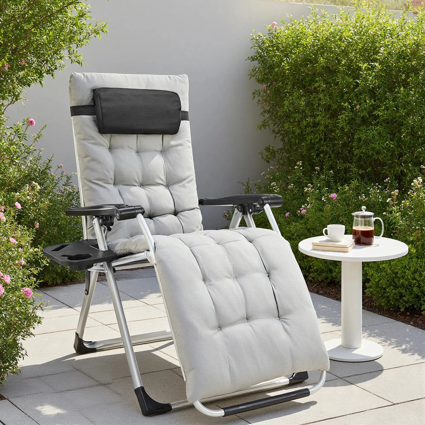 JHK Zero Gravity Portable Recliner Camping Patio Outdoor Garden Lounge Chair with Cup Holder Trays Adjustable Pillow for Backyard from PriceLows™