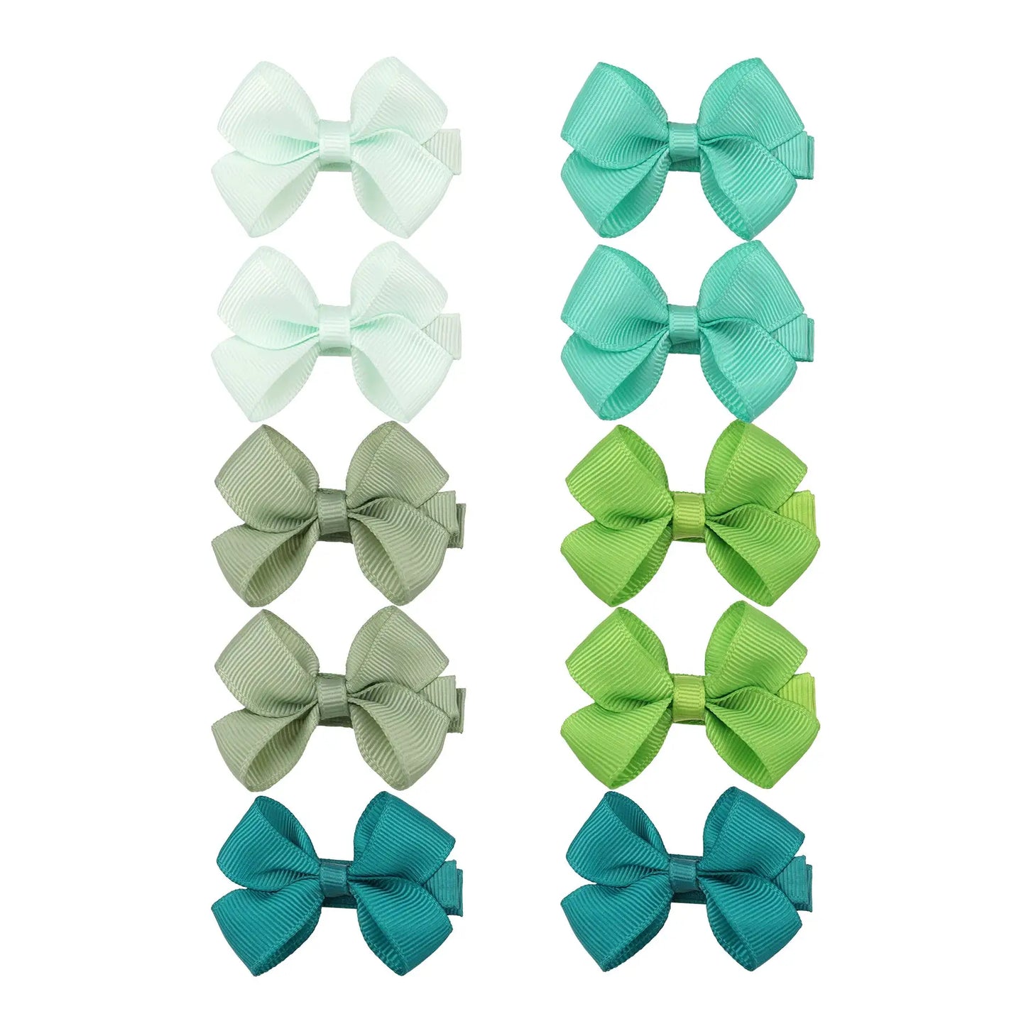 Baby Hair Bows | 2 Inch Fully Covered | 10 Piece Set | Polyester