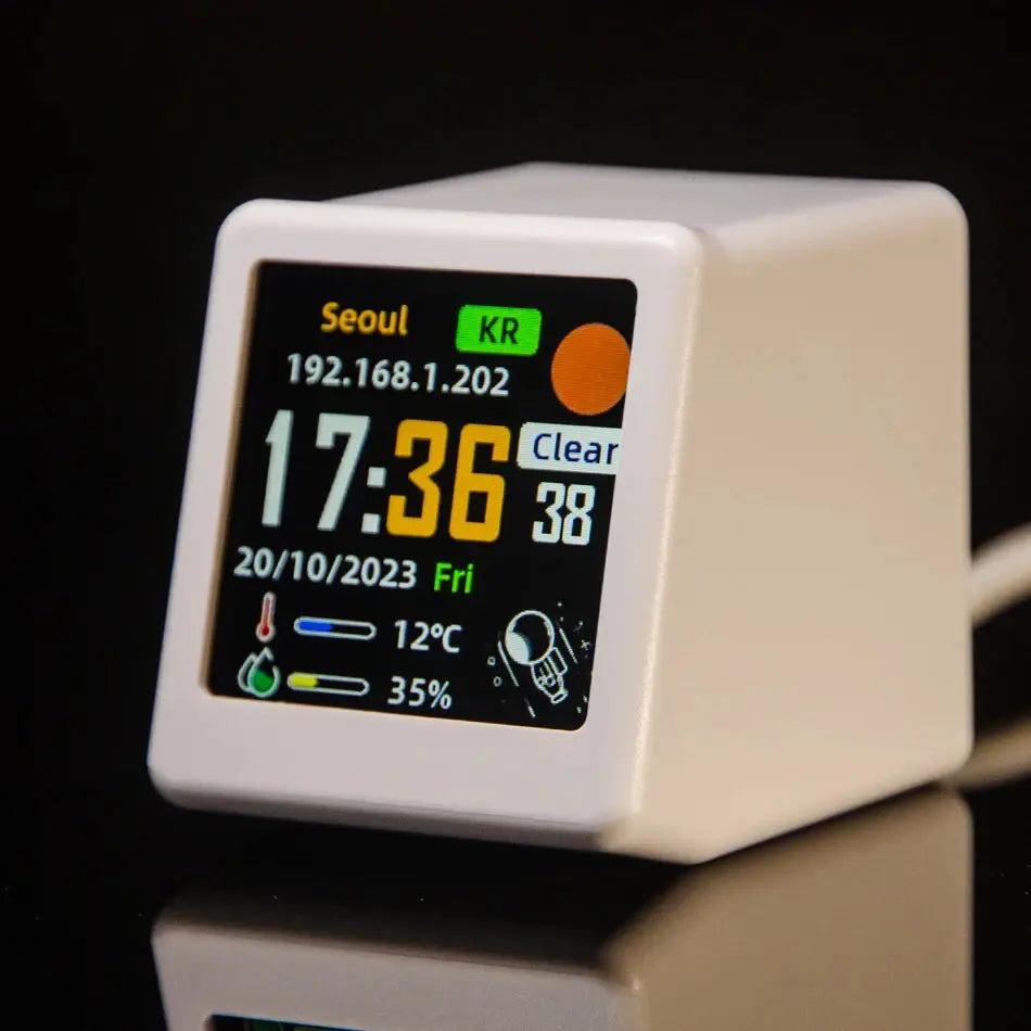Small Portable Smart Wifi Weather Station Display Weather Temperature Humidity Time Alarm Clock Desktop Decoration from PriceLows™