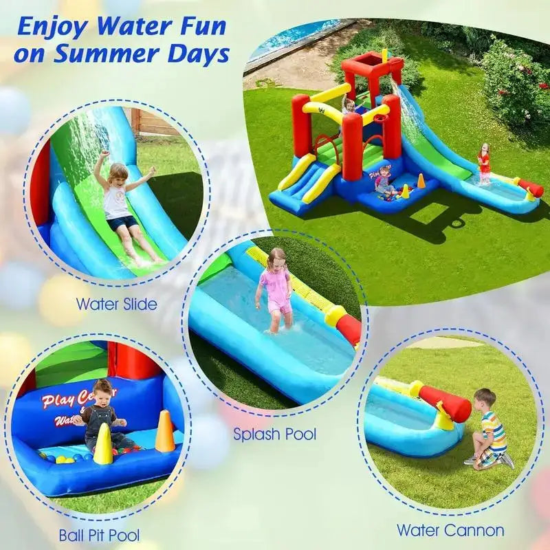 9-in-1 Inflatable Water Slide Bounce House without Blower from PriceLows™