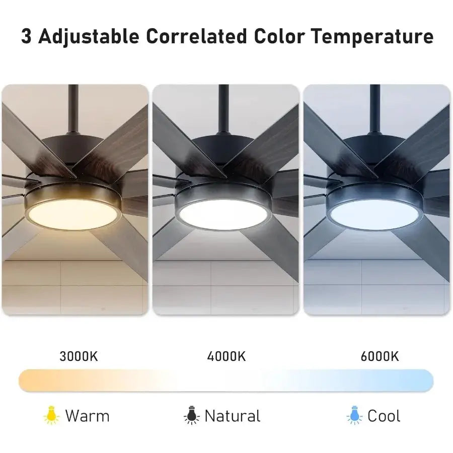 Ceiling Fan with Light 60 inch Modern Ceiling Fan with Remote Control Reversible DC Motor Stepless Dimmable Noiseless for Indoo from PriceLows™