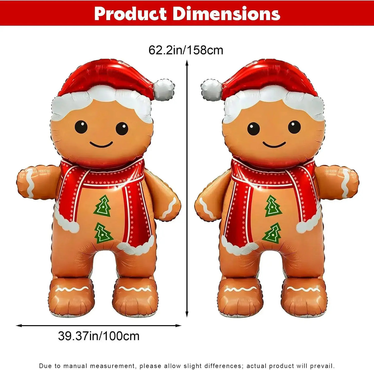 Standing Gingerbread Balloons | 62 Inch Tall | 2 Piece Set | Indoor Decor