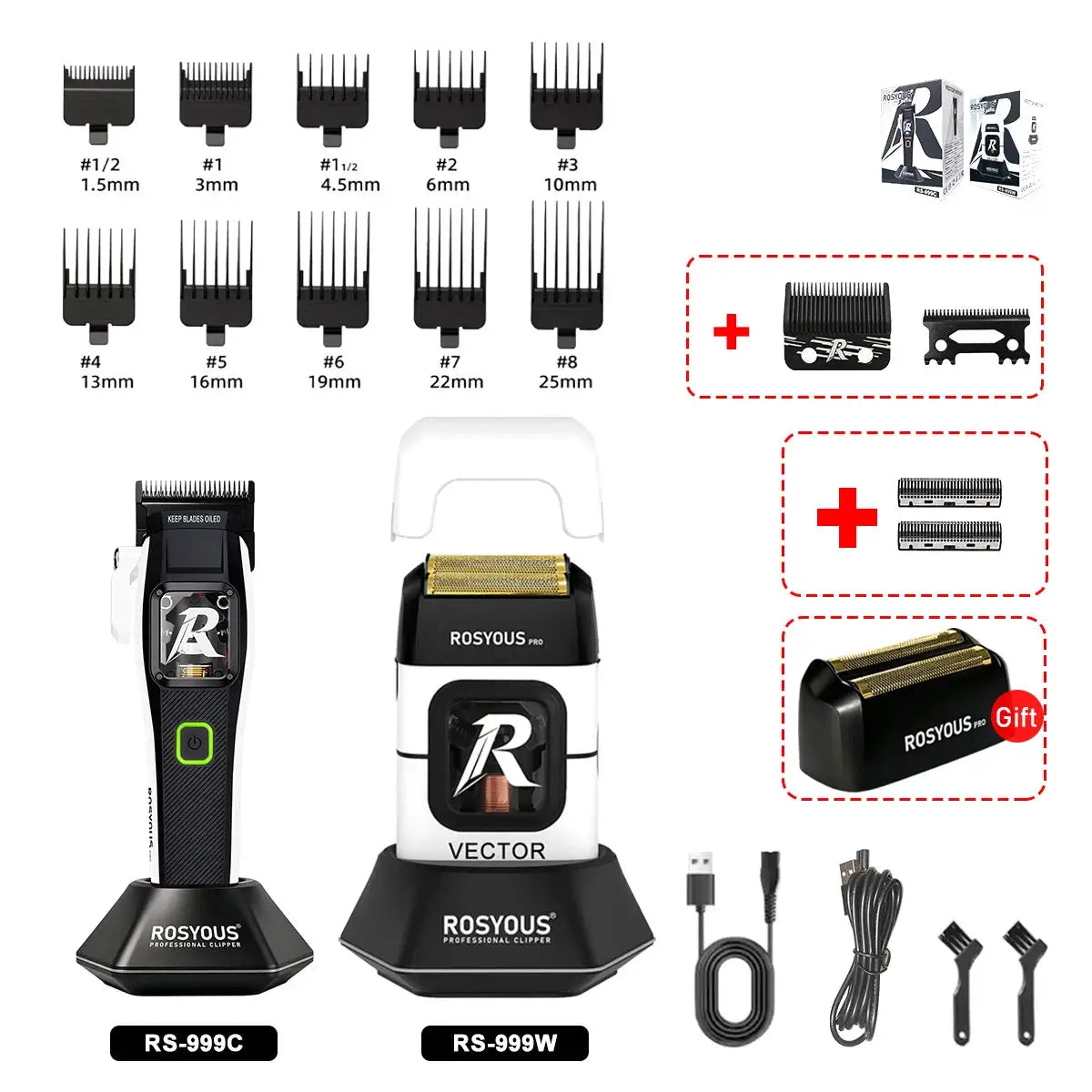Men's Electric Shaver | 999W Motor | Dual Foil Head | Rechargeable