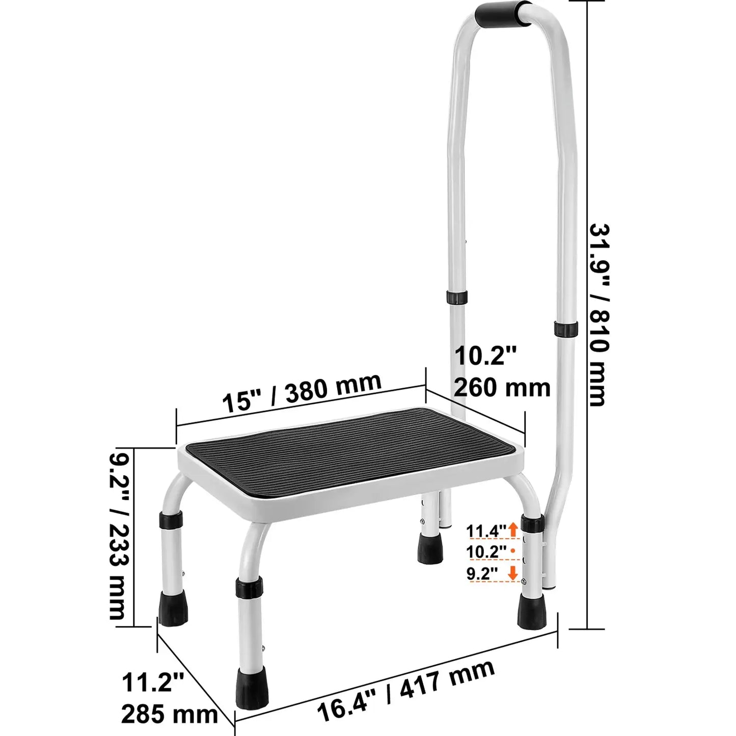 VEVOR Step Stool 1 Step 330lbs Capacity Adjustable Height Toddlers Adults Non Slip Sturdy For Office RVs Pets Bathrooms Bedrooms from PriceLows™