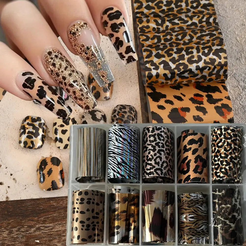 10rolls Mixed Black&White Lace Nail Transfer Foils Sticker Set Sexy Lace Flower Pattern Nail Stickers For women Manicure Decor#% from PriceLows™