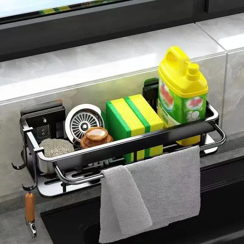 Non perforated kitchen storage rack cloth drain rack, sink dishwashing cloth sponge storage basket bathroom storage rack from PriceLows™
