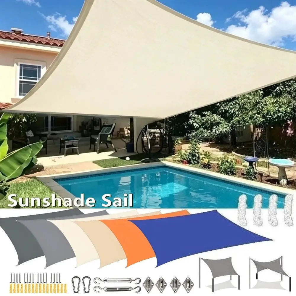 Rectangle Sun Shade Sail | Waterproof Oxford Canopy | UV Blocking Outdoor Shelter