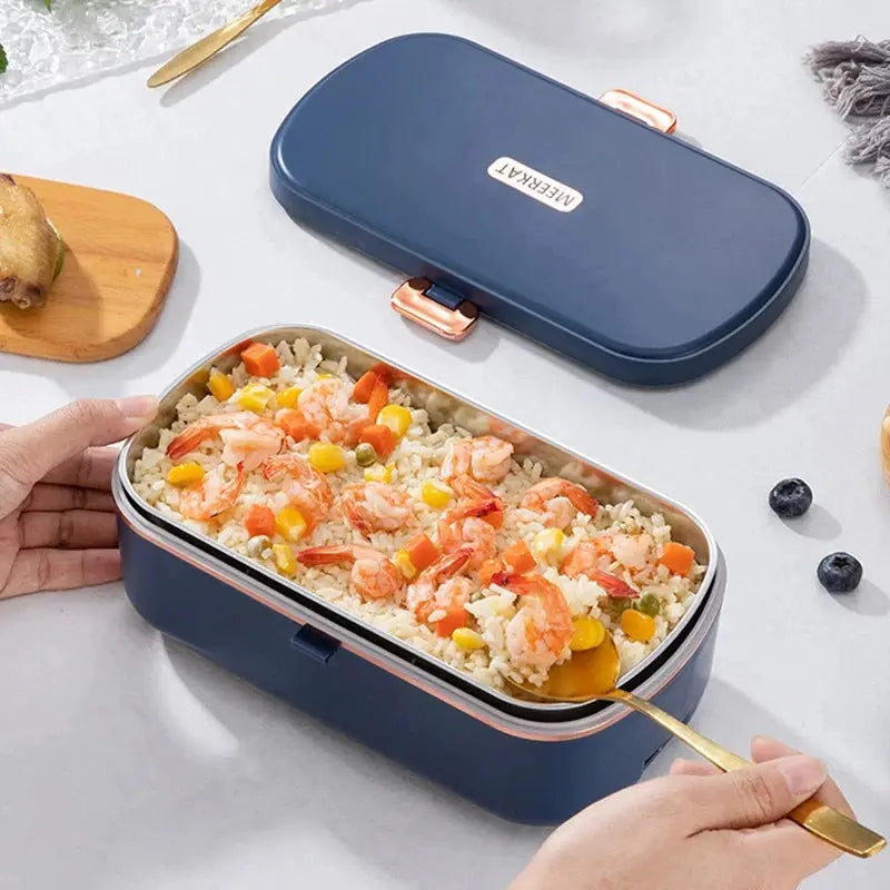 900ml Electric Lunch Box Water Free Heating Bento Box Portable Rice Cooker Thermostatic Heating Food Warmer For Office 220V from PriceLows™