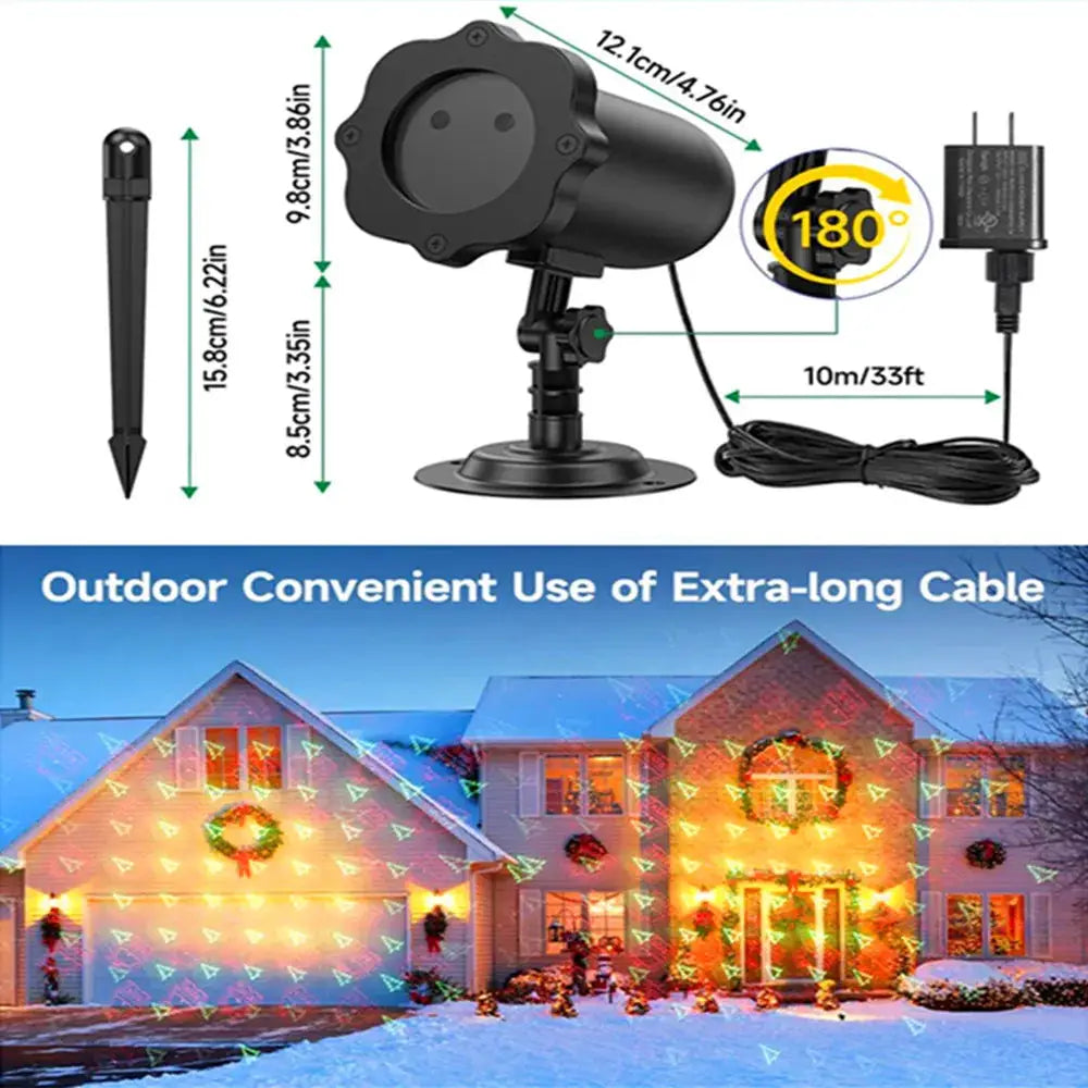 LED Laser Projector | IP65 Waterproof | Remote Control | Warm White