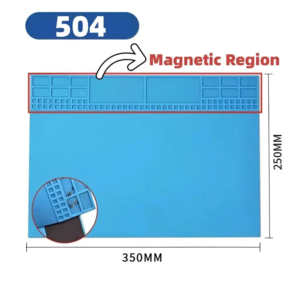 Magnetic Mat Silicone Repair Mat Circuit Board Soldering Pad Heat Resistant 932°F Anti-Static for ESD Iron Phone Repair from PriceLows™