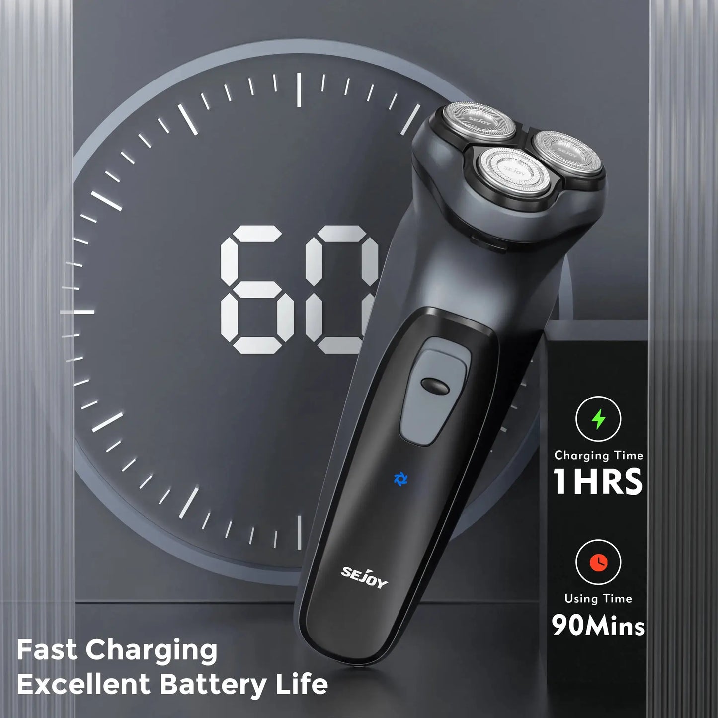 Men's Electric Shaver | 3D Floating Head | Wet And Dry Shaving | Rechargeable