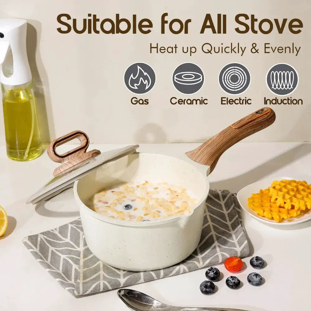 DONNOR Ceramic Cookware Sets Pots and Pans Set Nonstick Induction Cookware Kitchen Cooking Set with Frying Pans Set from PriceLows™