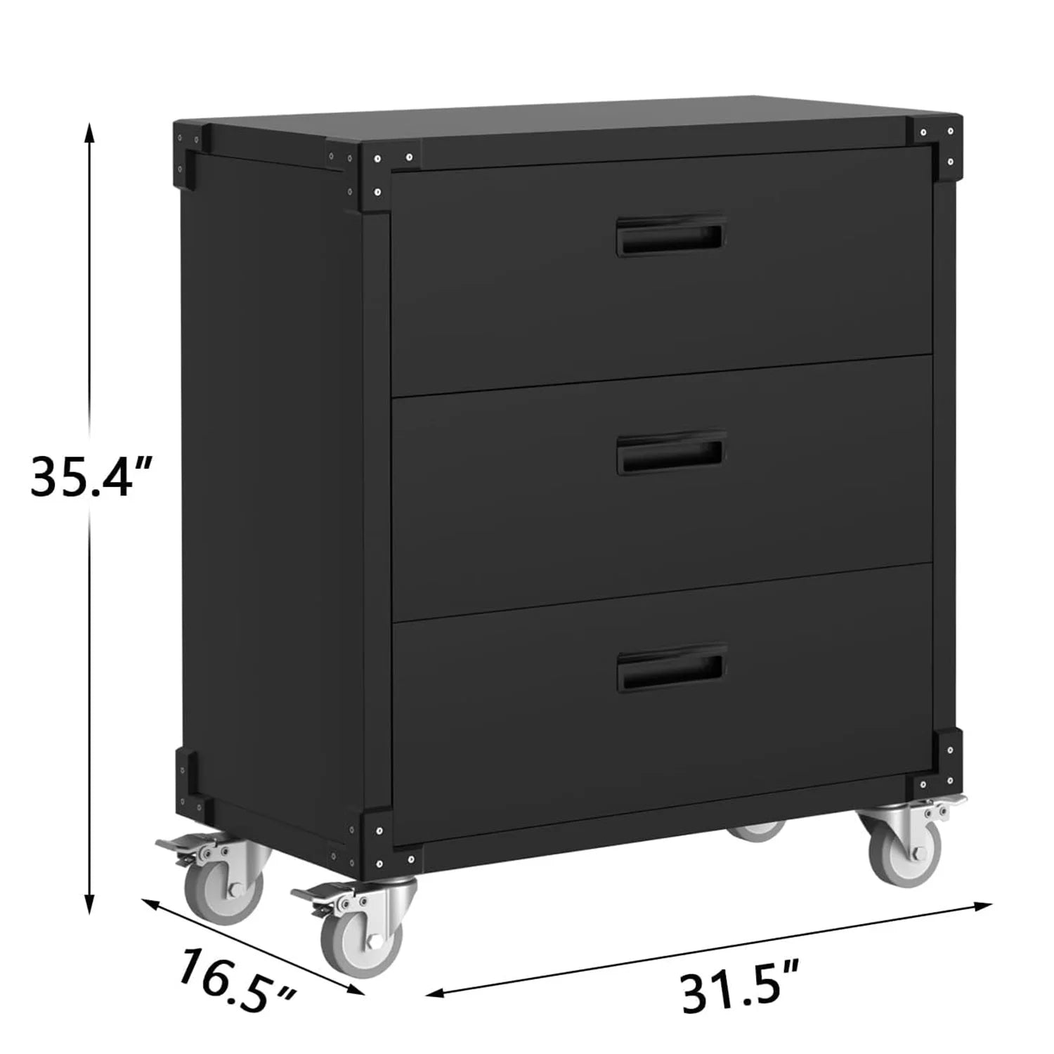 3 Drawer Rolling Tool Cabinet Industrial Heavy Duty Metal Storage Cart With Ball Bearing Slides For Garage Workshop Warehouse from PriceLows™