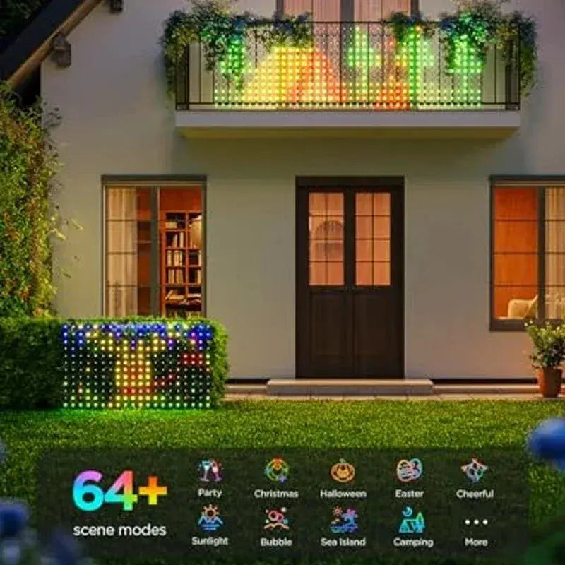 Smart Net Lights Outdoor, RGB&IC Lights with App/Remote Control, DIY Modes, Waterproof Mesh Light for Patio Bush Decor from PriceLows™