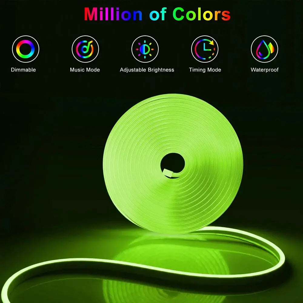 LED Neon Light Strip With Tuya Intelligent Control RGB Waterproof Neon Rope Light Suitable For Outdoor Decoration Of Houses from PriceLows™