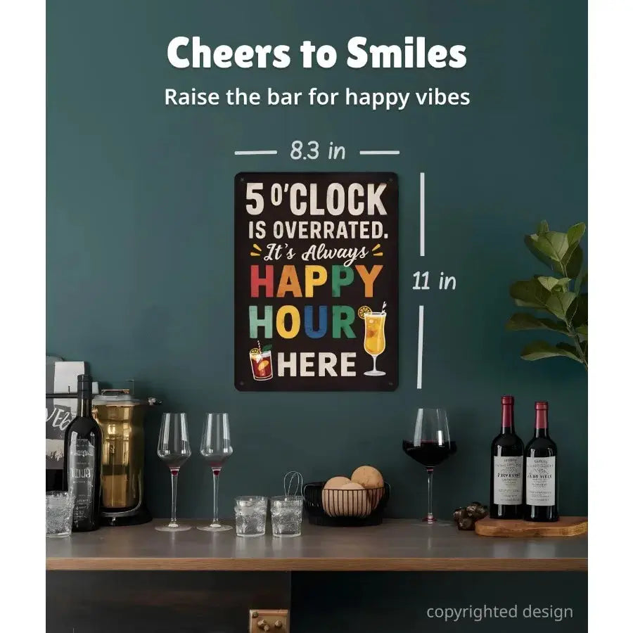 Funny Metal Bar Sign Humorous Wall Decor for Home Bar Man Cave Accessories and Basement Patio Outdoor Bar Happy Hour from PriceLows™