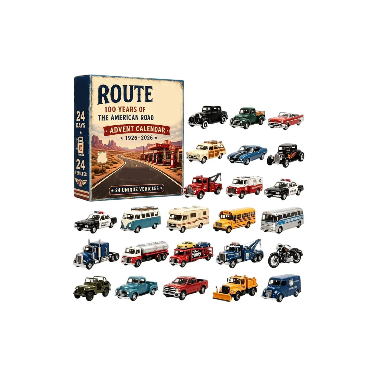 Adult Advent Calendar | 2026 Christmas Countdown | Retro Car Plastic