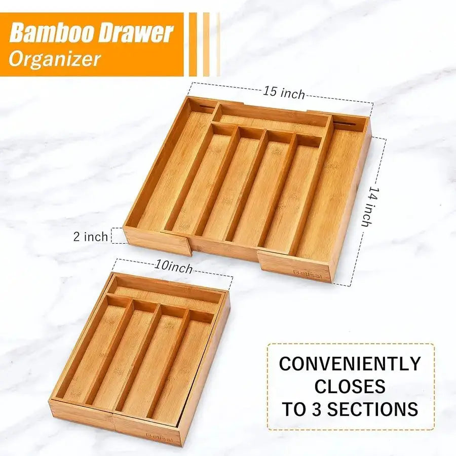 Silverware Drawer Organizer and Storage Flatware Cutlery Utensil Holder Spice Rack Containers Bathroom Counter Cabinet Office De from PriceLows™
