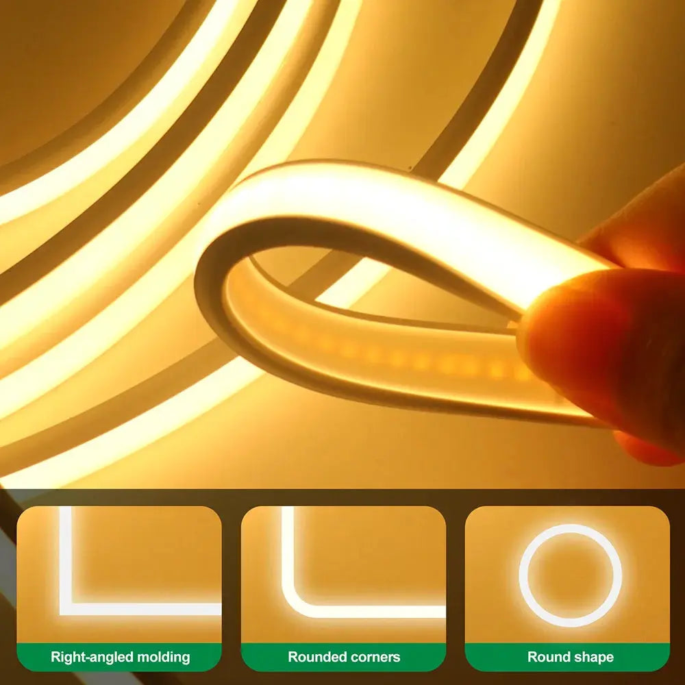 COB Led Neon Rope Light Strip 12V 24V 5m 10m 15m 20m 0.5m IP68 Waterproof Flexible Lamp 320LED High Density Liner Lighting RA90 from PriceLows™