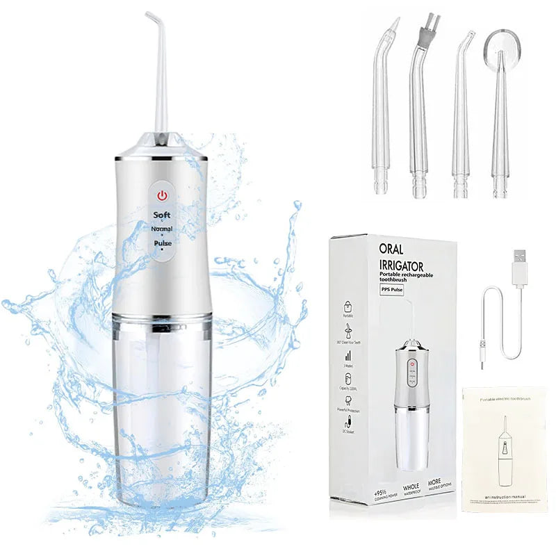 Water Flosser | IPX7 Waterproof | Ultrasonic Jet 3 Cleaning Modes | One Size