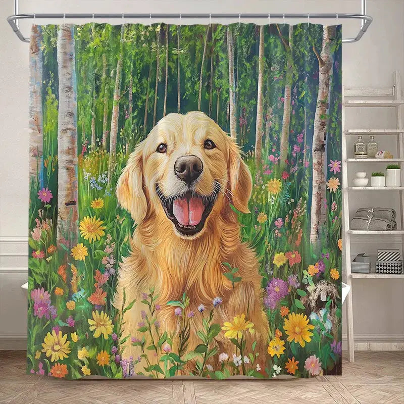 Funny Bathing Dogs Shower Curtain Bathtub Wash Your Paws Cute Pet Cartoon Animals Bath Curtains Fabric Bathroom Decor with Hooks from PriceLows™