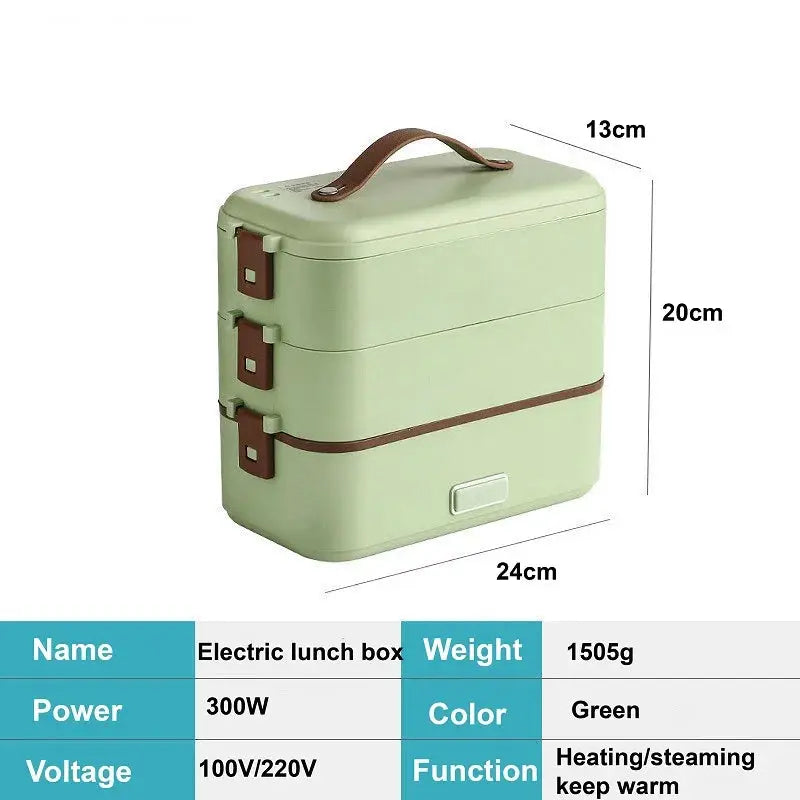 110V/220V Electric Lunch Box Portable Food Fast Heating Lunch Box 304 Stainless Steel Warmer Multi-Layer Office Lunch Box 800ml from PriceLows™