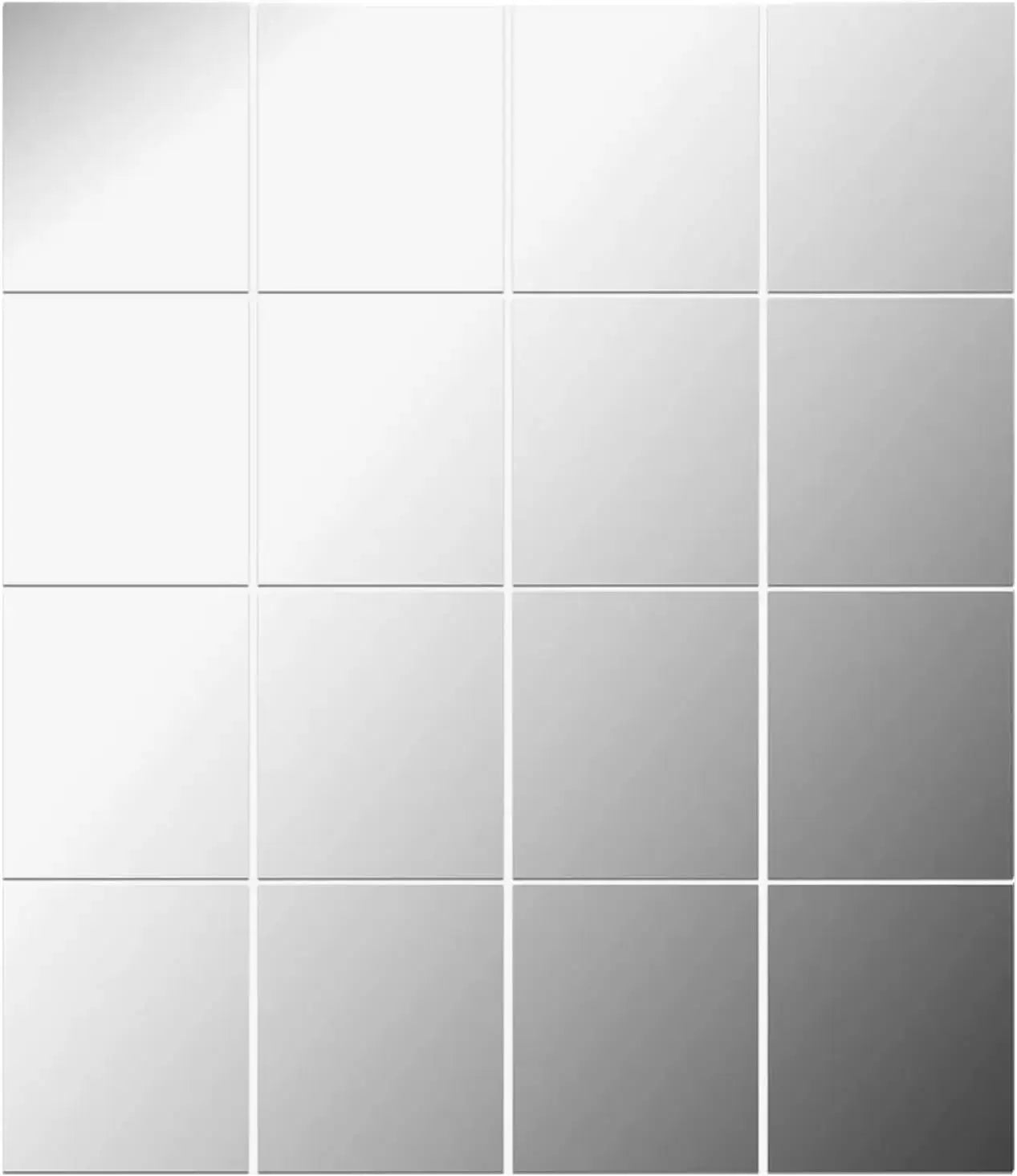 Acrylic Wall Mirror Frameless Home Gym Mirror Tiles, 14''x12'' Shatterproof Wall Mirror (16 PCS),Self-Adhesive Mirrors for Home from PriceLows™