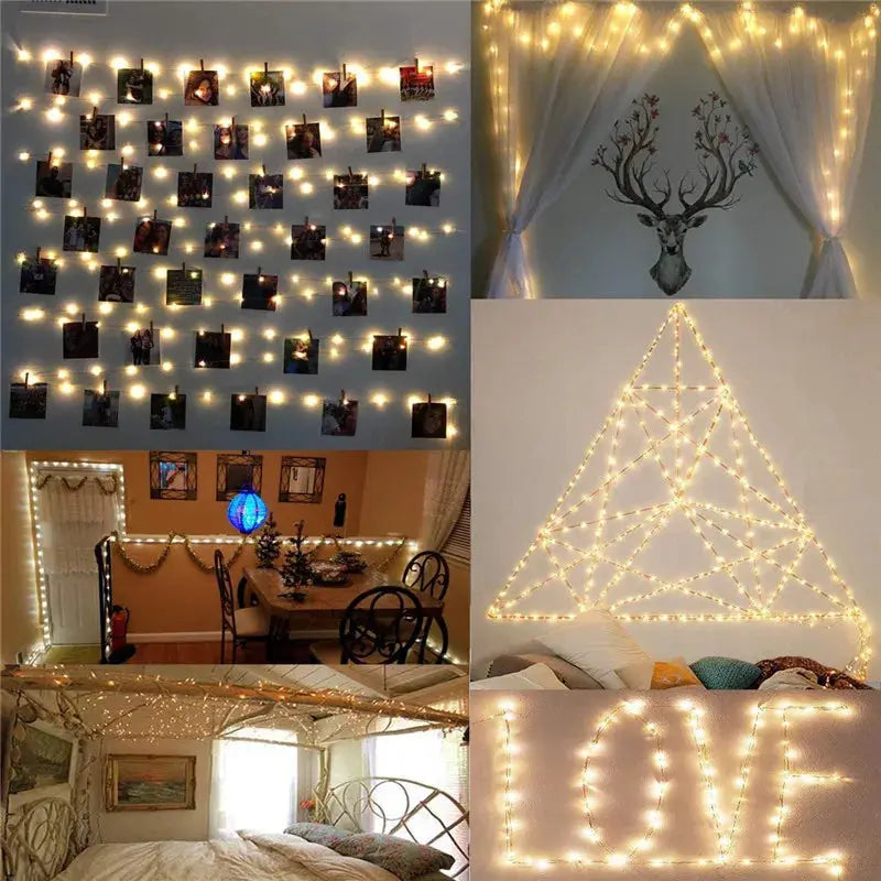 2M/5M/10M LED Photo Clip Lights String Fairy Lights Battery Box Garland Bedroom Home Party Photo Wall Wedding Christmas Decor from PriceLows™