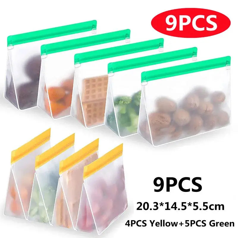 Reusable PEVA Food Bag | Freezer Safe | Leakproof | Stand Up