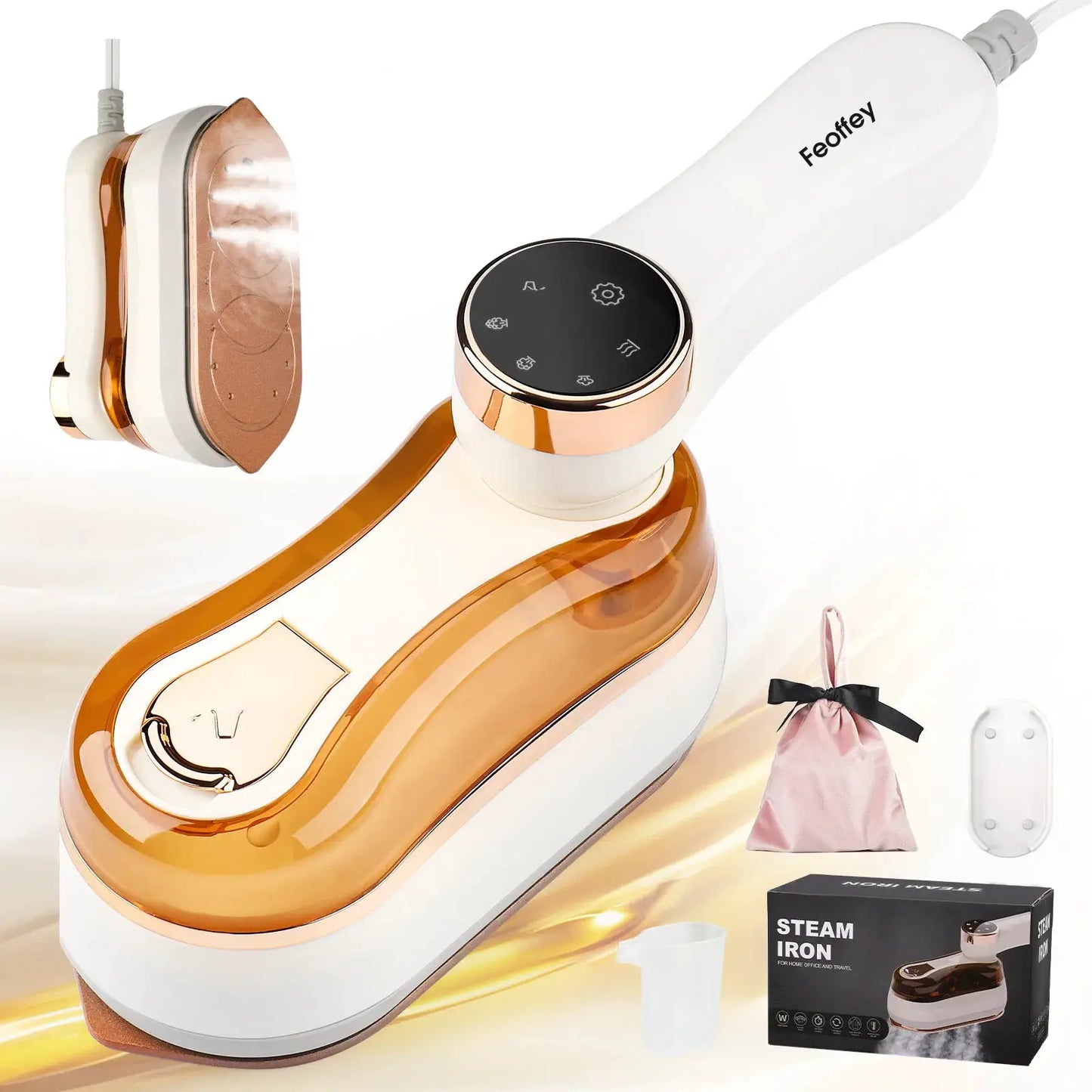 Handheld Steam Iron | 1200W | 15-Second Heat-Up | LCD Screen White