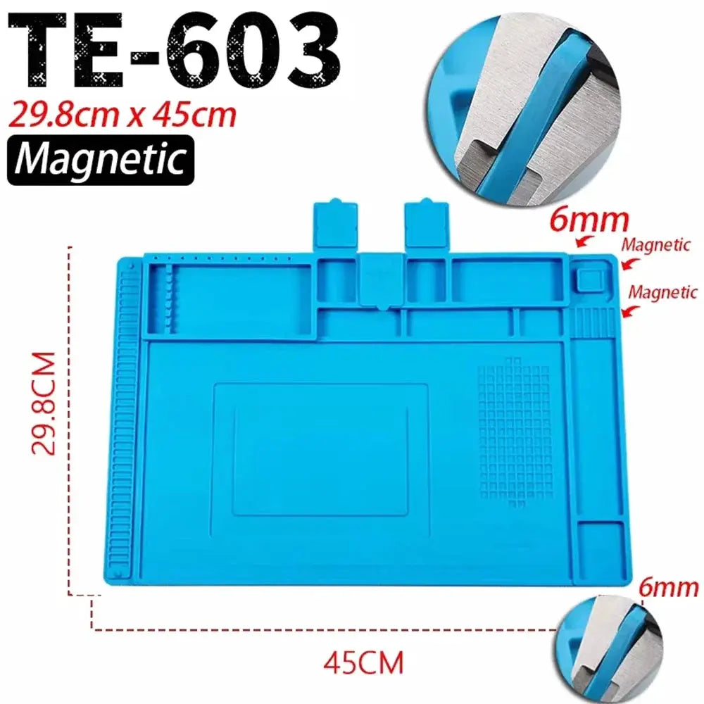 Magnetic Mat Silicone Repair Mat Circuit Board Soldering Pad Heat Resistant 932°F Anti-Static for ESD Iron Phone Repair from PriceLows™