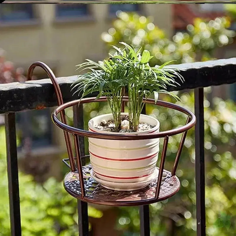 1PC Iron Art Hanging Baskets Flower Pot Balcony Hanging Plant Round Racks Railing Fence Outdoor Window Bonsai Stand Decoration from PriceLows™