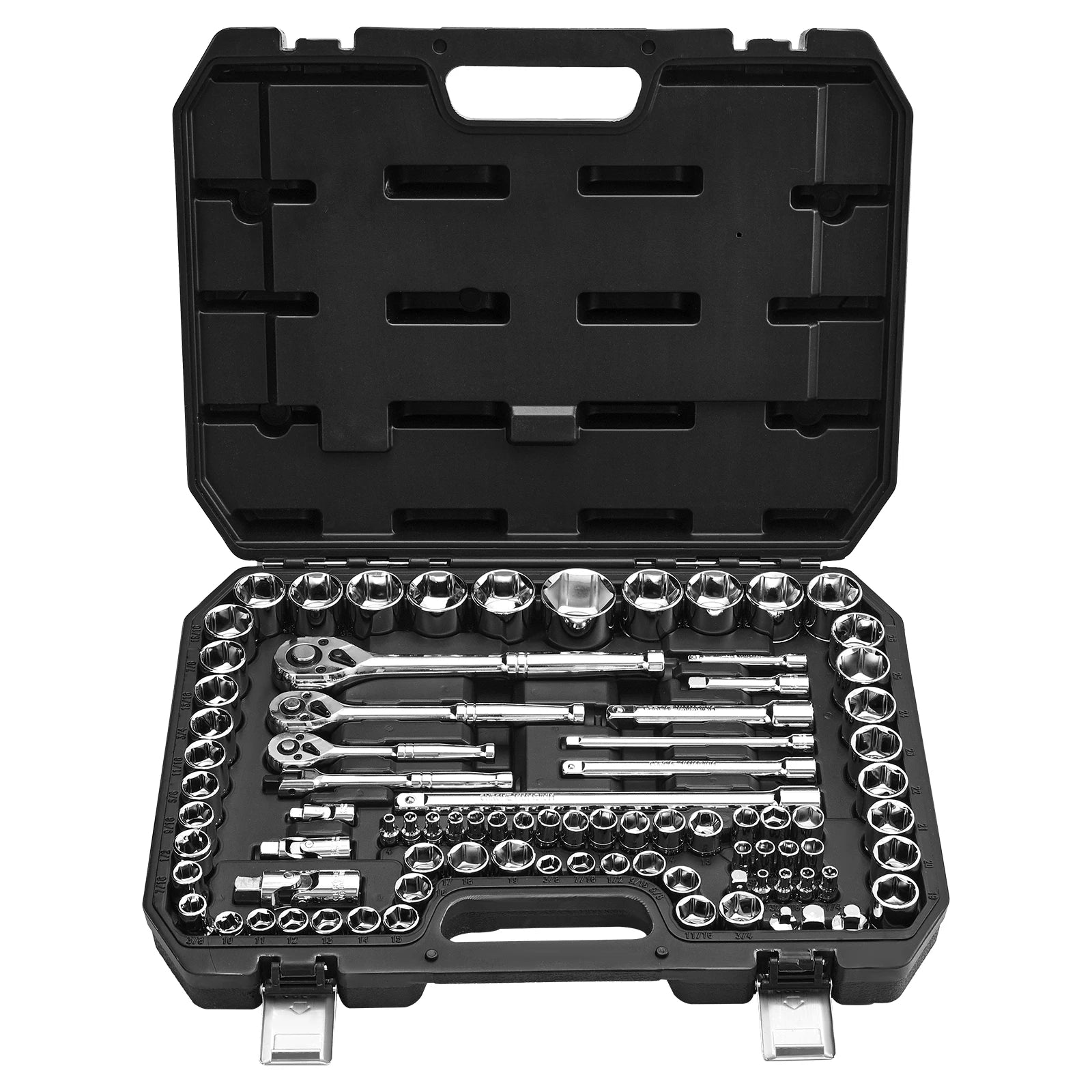 SucceBuy Socket Set 86 Pieces 3/8 1/4 1/2in Drive Socket and Ratchet Set SAE Metric Mechanic Tool Kit with Ratchet Wrench from PriceLows™